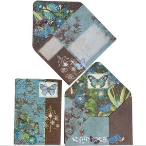 Punch Studio Single (1) Embellished Morning Glory Butterfly Note Card (92928)